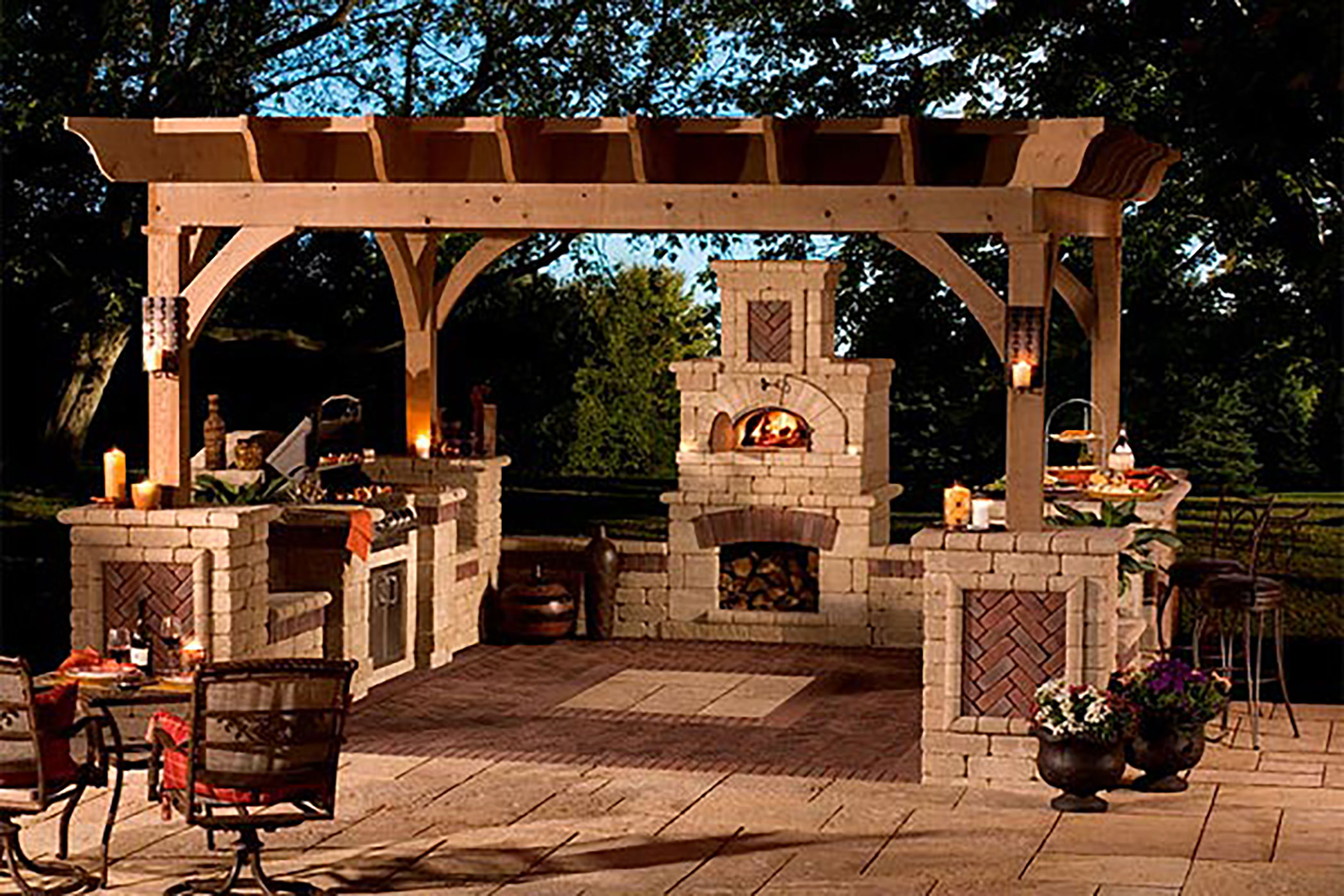 Outdoor Kitchens and Fireplaces.